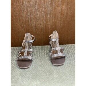 Badgley Mischka Women's Kameryn Heeled Sandal, Mist Blue Satin,  Size 3